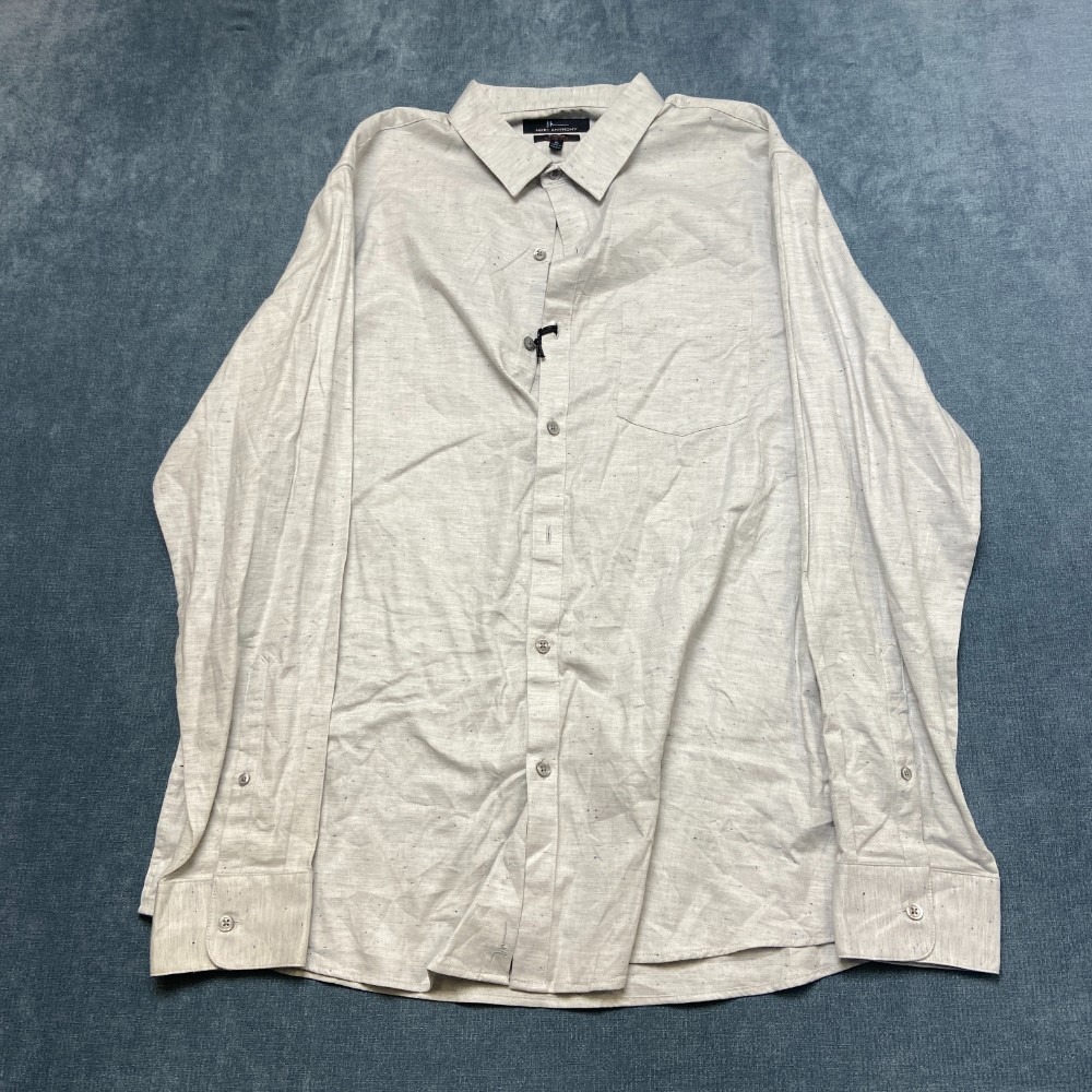 Marc Anthony Slim Fit Shirt Mens XL Gray Textured Stretch Long Sleeve Button Up